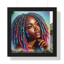Load image into Gallery viewer, Radiant African American Beauty with Locs Hyper-Realistic photo