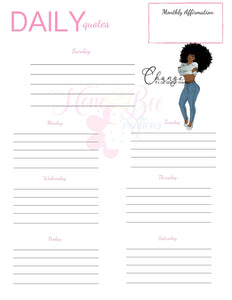 PRINTABLE COPY ONLY  of It's All About Me 90 day Self Care Journal
