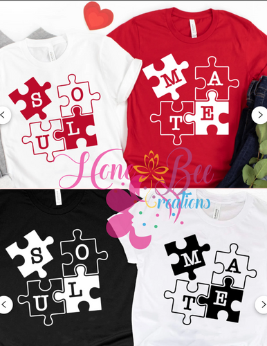 Soul Mate Puzzle Piece Couples Shirts