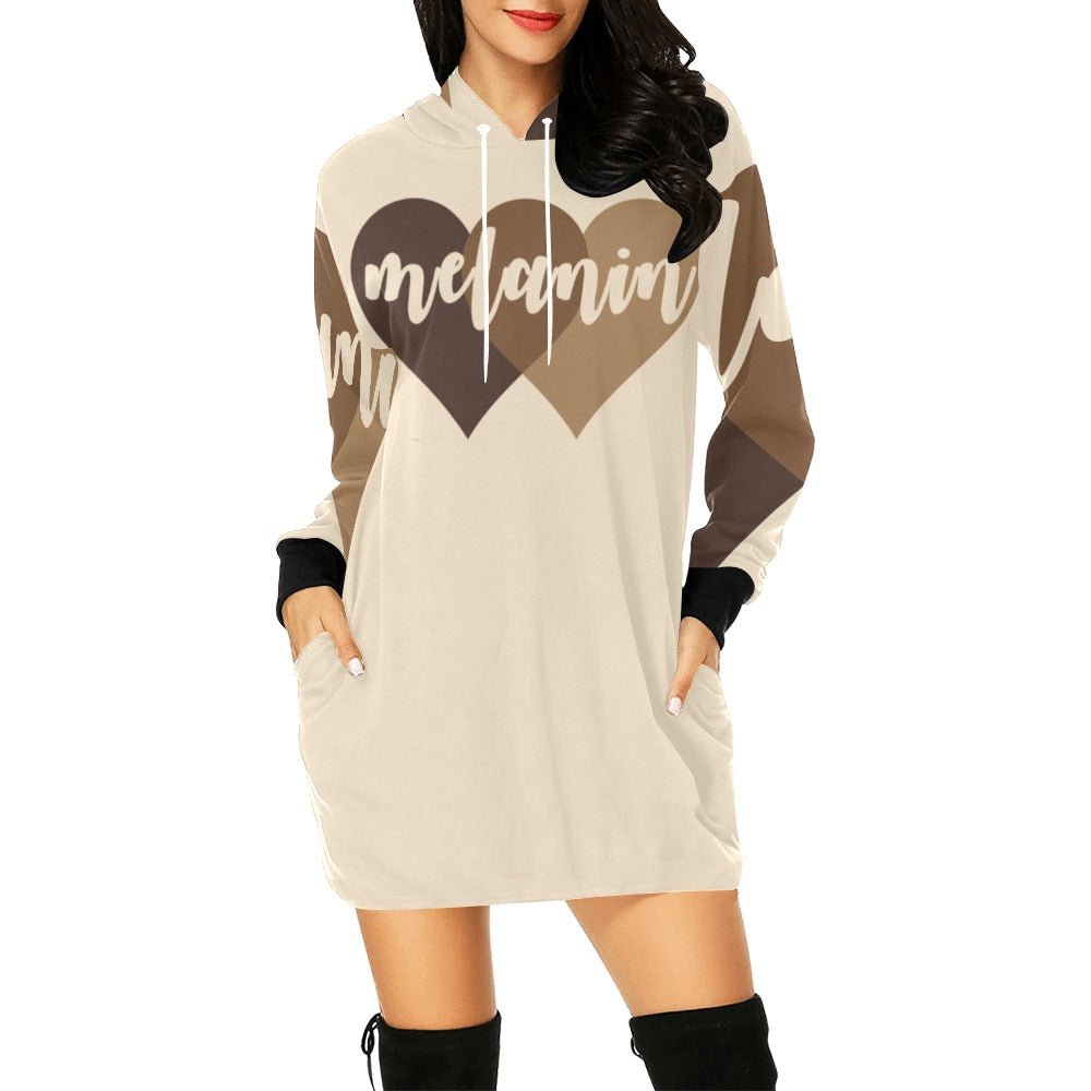 Melanin Dress All Over Print Hoodie- Oversized Hoodie sweatshirt/ Mini Dress